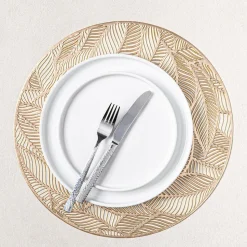 KSP Gather & Dine Leaf Cut-Out Vinyl Placemat (Gold)
