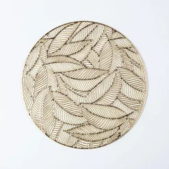 KSP Gather & Dine Leaf Cut-Out Vinyl Placemat (Gold)