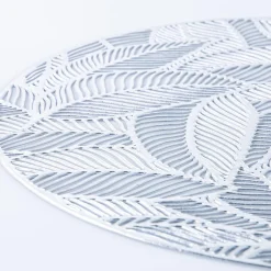 KSP Gather & Dine Leaf Cut-Out Vinyl Placemat (Silver)