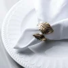 KSP Gather & Dine 'Leaf' Napkin Ring (Shiny Brass)