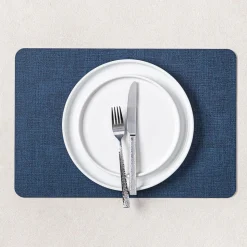 KSP Gather & Dine Luxe Leather Pvc Placemat (Navy Blue)