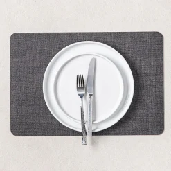 KSP Gather & Dine Luxe Leather Pvc Placemat (Dark Grey)