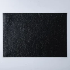 KSP Gather & Dine Textura Luxe Reversible Vinyl Placemat (Black)