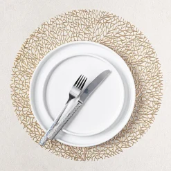KSP Gather & Dine Tree Cut-Out Vinyl Placemat (Champagne Gold)