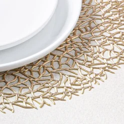 KSP Gather & Dine Tree Cut-Out Vinyl Placemat (Champagne Gold)