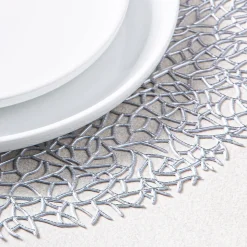 KSP Gather & Dine Tree Cut-Out Vinyl Placemat (Silver)