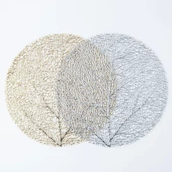 KSP Gather & Dine Tree Cut-Out Vinyl Placemat (Silver)