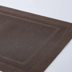 KSP Gather & Dine Two-Tone Border Vinyl Placemat (Chocolate Brown)
