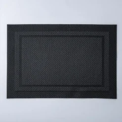 KSP Gather & Dine Two-Tone Border Vinyl Placemat (Black)