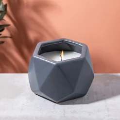 KSP Geode Citronella Candle Ceramic Pot 14 x 12.5 x 9.5 cm (Dark Grey)