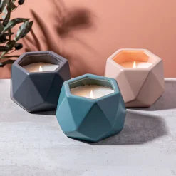 KSP Geode Citronella Candle Ceramic Pot 14 x 12.5 x 9.5 cm (Spice)