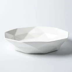 KSP Geometric Porcelain Bowl 34cm x 7cm (White)