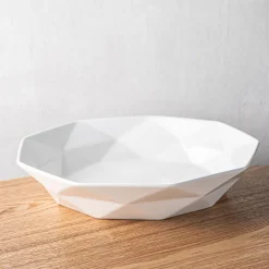 KSP Geometric Porcelain Bowl 34cm x 7cm (White)