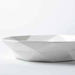 KSP Geometric Porcelain Bowl 34cm x 7cm (White)