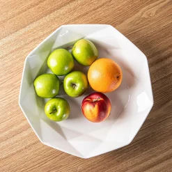 KSP Geometric Porcelain Bowl 34cm x 7cm (White)
