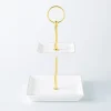 KSP Gleam '2-Tier' Porcelain Buffet Plate Square (Gold)