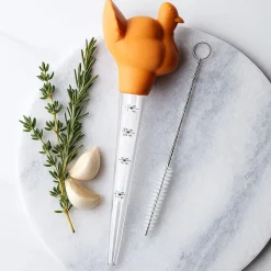KSP Gobble Turkey Baster with Cleaning Brush (Orange)