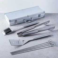 KSP Gourmet Bbq Tools In Aluminum Case - Set of 7 (Stainless Steel)
