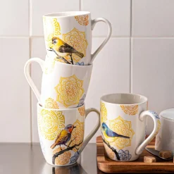 KSP Graphic 'Birds' Mug - Set of 4