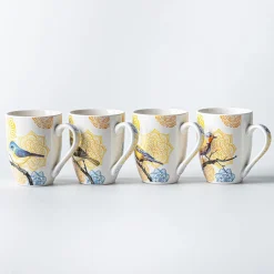KSP Graphic 'Birds' Mug - Set of 4