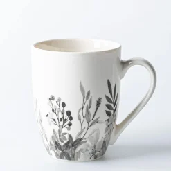 KSP Graphic 'Bloom' Mug - Set of 4 (White/Black)