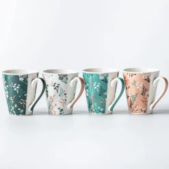 KSP Graphic 'Blossom' Mug - Set of 4 (10.5oz.)