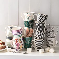 KSP Graphic 'Blossom' Mug - Set of 4 (10.5oz.)