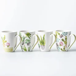 KSP Graphic 'Cactus' Mug - Set of 4