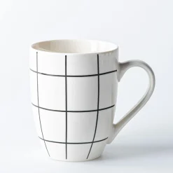 KSP Graphic 'Plaid' Mug - Set of 4 (Black/White)