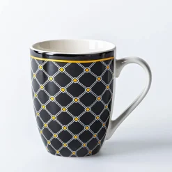 KSP Graphic 'Regal' Mug - Set of 4 (Black/White/Gold)
