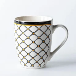 KSP Graphic 'Regal' Mug - Set of 4 (Black/White/Gold)