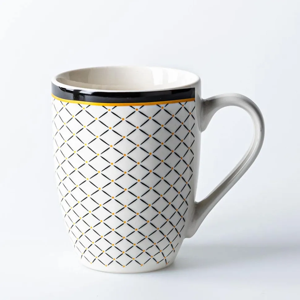 KSP Graphic 'Regal' Mug - Set of 4 (Black/White/Gold)