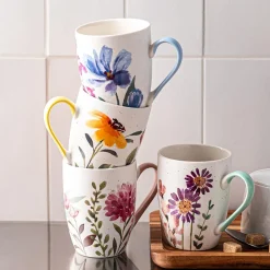 KSP Graphic 'Spring Bouquet' Bullet Mug Set of 4