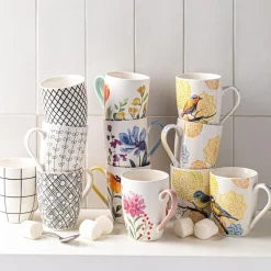 KSP Graphic 'Spring Bouquet' Bullet Mug Set of 4