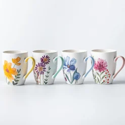KSP Graphic 'Spring Bouquet' Bullet Mug Set of 4