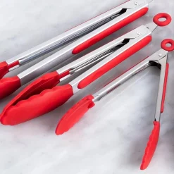 KSP Grip Silicone Tong - Set of 3 (Red)