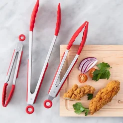 KSP Grip Silicone Tong - Set of 3 (Red)