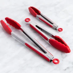 KSP Grip Silicone Tong - Set of 3 (Red)