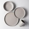 KSP Hans Stoneware Dinnerware - Set of 16 (Grey)