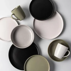 KSP Hans Stoneware Dinnerware - Set of 16 (Grey)