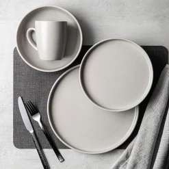 KSP Hans Stoneware Dinnerware - Set of 16 (Grey)