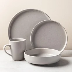 KSP Hans Stoneware Dinnerware - Set of 16 (Grey)