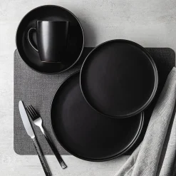 KSP Hans Stoneware Dinnerware - Set of 16 (Black)