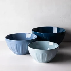 KSP Heirloom 'Faceted' Mixing Bowl - Set of 3 (Blue)