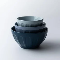 KSP Heirloom 'Faceted' Mixing Bowl - Set of 3 (Blue)