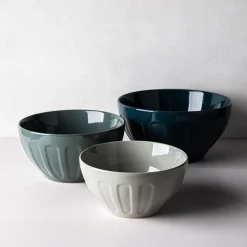 KSP Heirloom 'Faceted' Mixing Bowl - Set of 3 (Green)