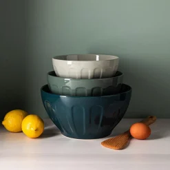 KSP Heirloom 'Faceted' Mixing Bowl - Set of 3 (Green)