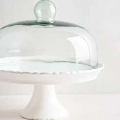 KSP Heritage Porcelain Cake Plate with Cover (White)