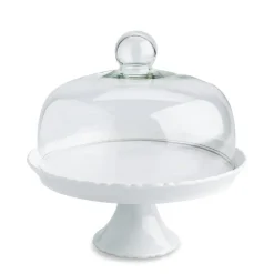 KSP Heritage Porcelain Cake Plate with Cover (White)