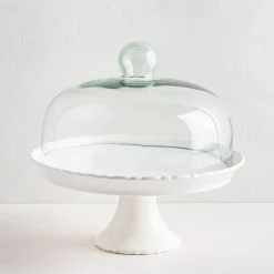 KSP Heritage Porcelain Cake Plate with Cover (White)